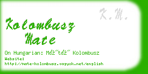 kolombusz mate business card